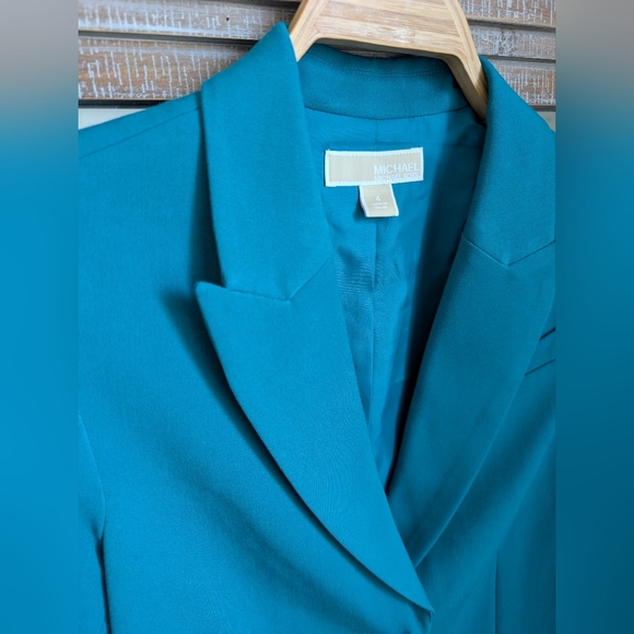 Michael Kors 2 Button Teal Women's Blazer Size 4 - Picture 4 of 14